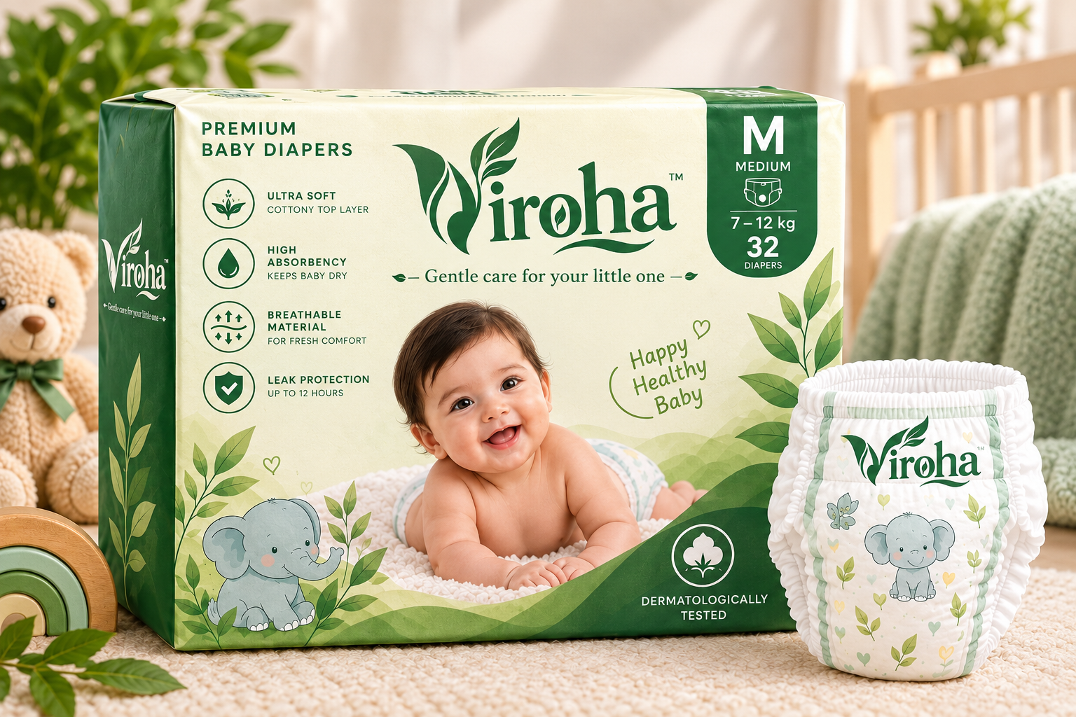 Viroha baby diapers, size M